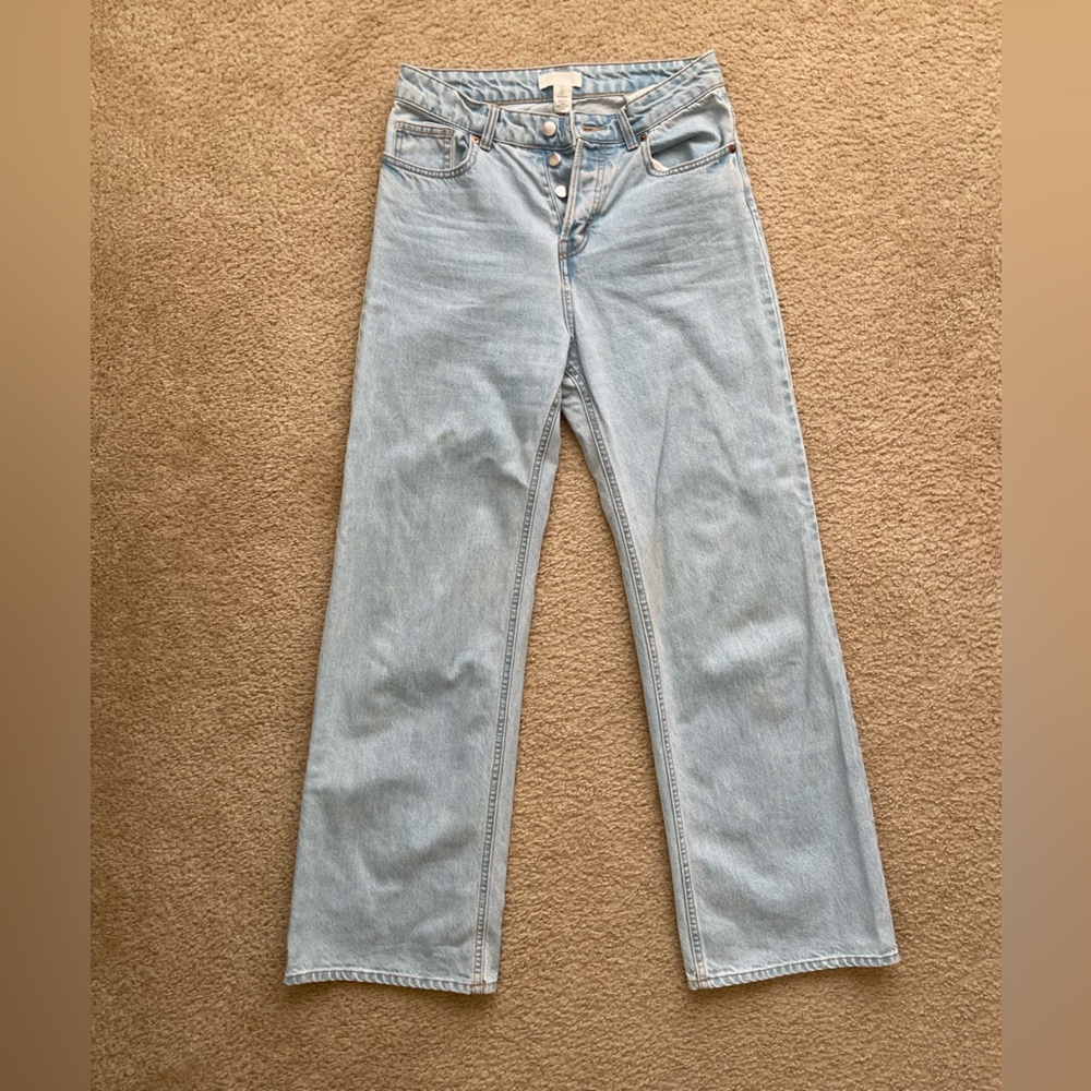 Light Wash Blue Jeans - High Waist Wide Leg